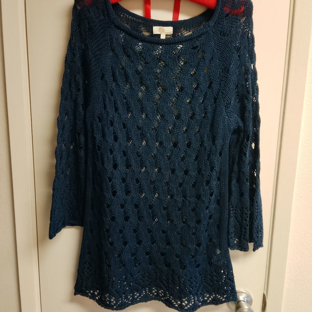 Women's M for Bolide made in Italy Navy Blue Long Loose Knit Sweater Size Large